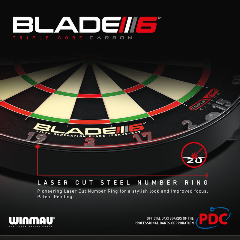 Winmau Blade 6 Triple Core PDC professional dartboard - British product
