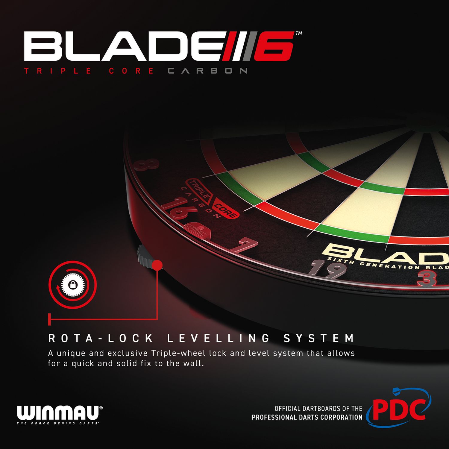 Winmau Blade 6 Triple Core PDC professional dartboard - British product