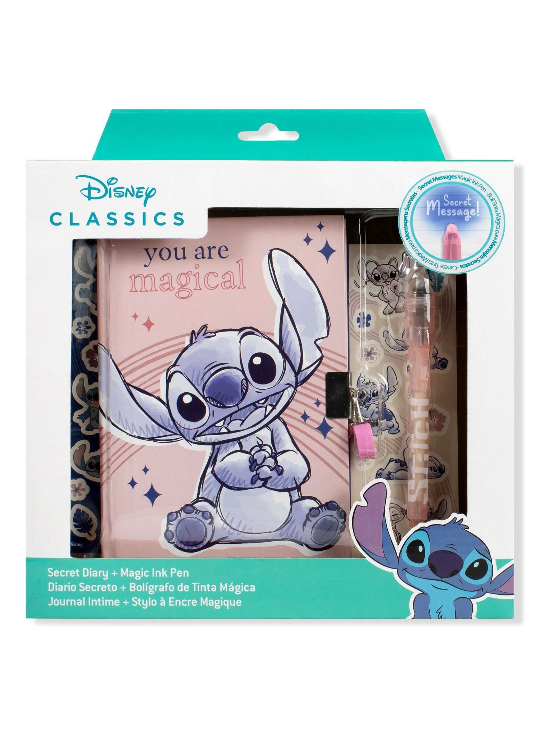 Peers Hardy Pink Disney Stitch stationery set - British product