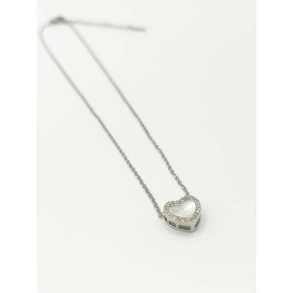 SVNX moonstone heart necklace and earrings set in silver - British product