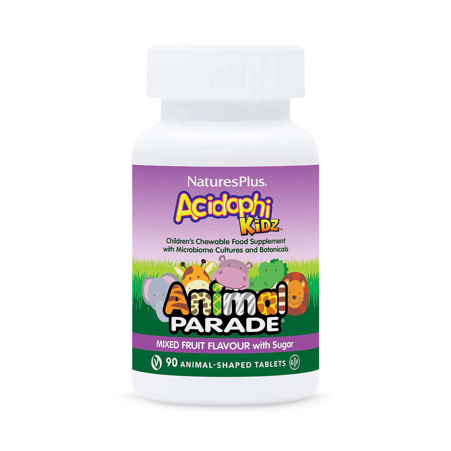 NaturesPlus AcidophiKidz chewable probiotics 90 tablets (British brand)