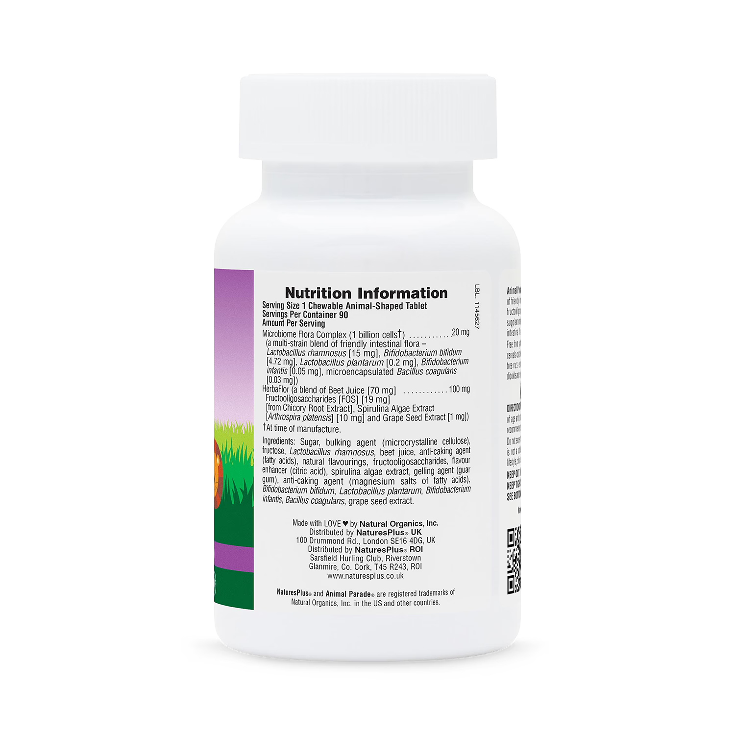 NaturesPlus AcidophiKidz chewable probiotics 90 tablets (British brand)