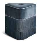 Soho Home velvet Marta footstool, imported from the UK