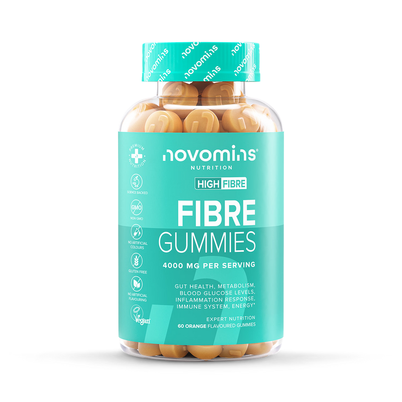 Novomins Fibre Orange Gummies 60 pack, imported from the UK