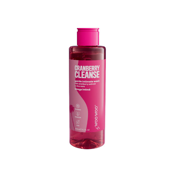 WooWoo Cranberry Cleanse pH-balanced intimate wash, imported from the UK