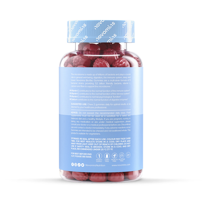 Novomins Bio-Bac peach gummies 60 pieces, imported from the UK
