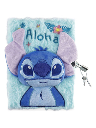 Next Disney Stitch Blue 3D Plush A5 Diary with Lock- Buy online at McGrocer