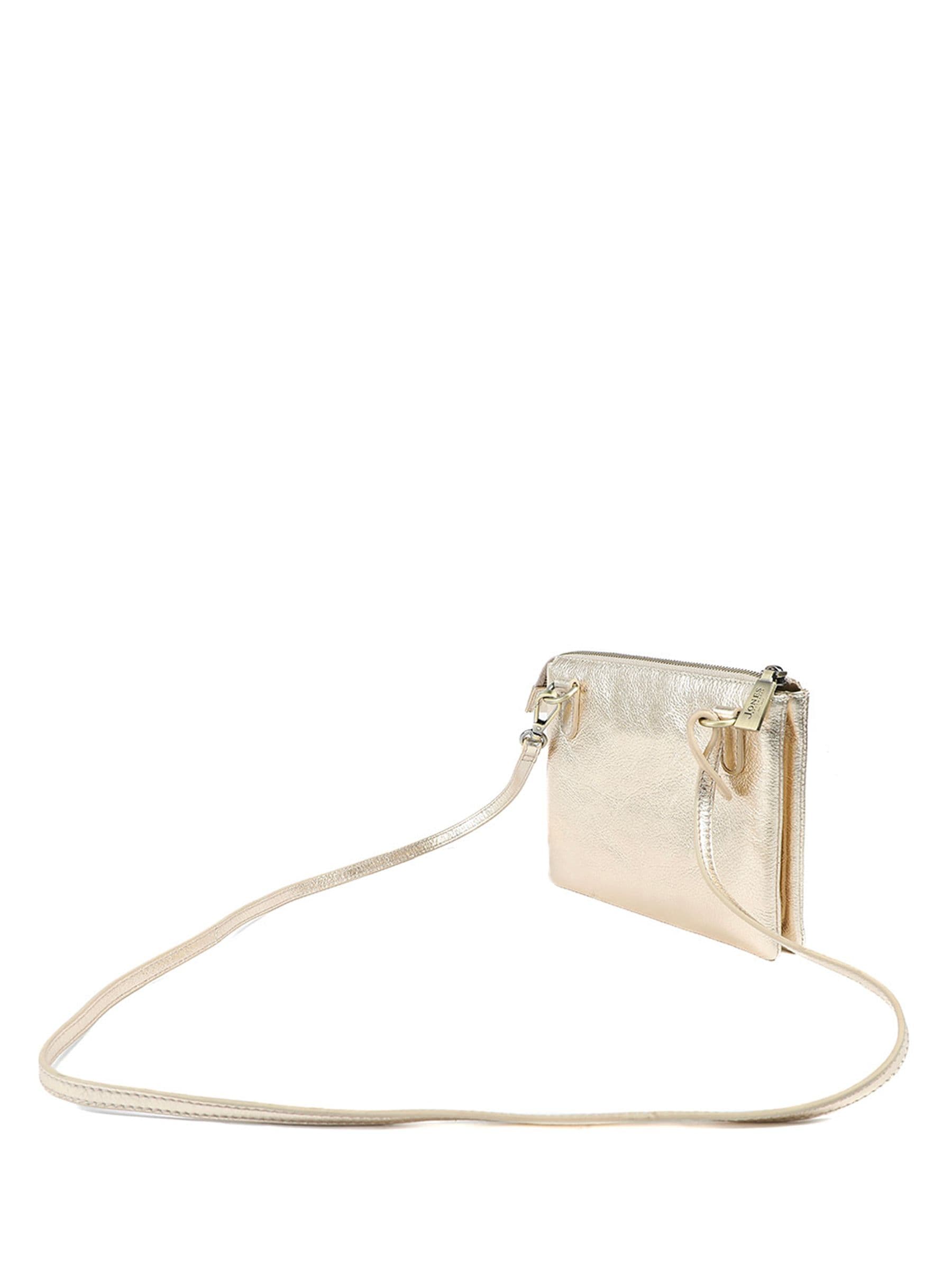 Jones Bootmaker Gold Warsaw leather zip up shoulder bag (British brand)