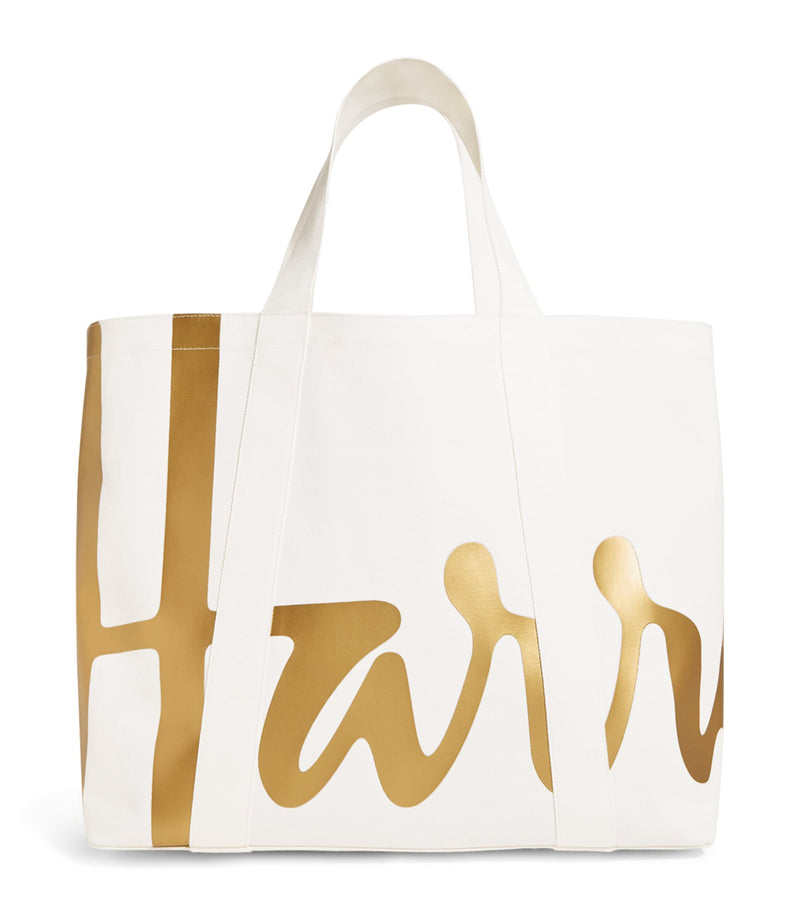 Harrods Large Cotton Logo Tote Bag, UK version