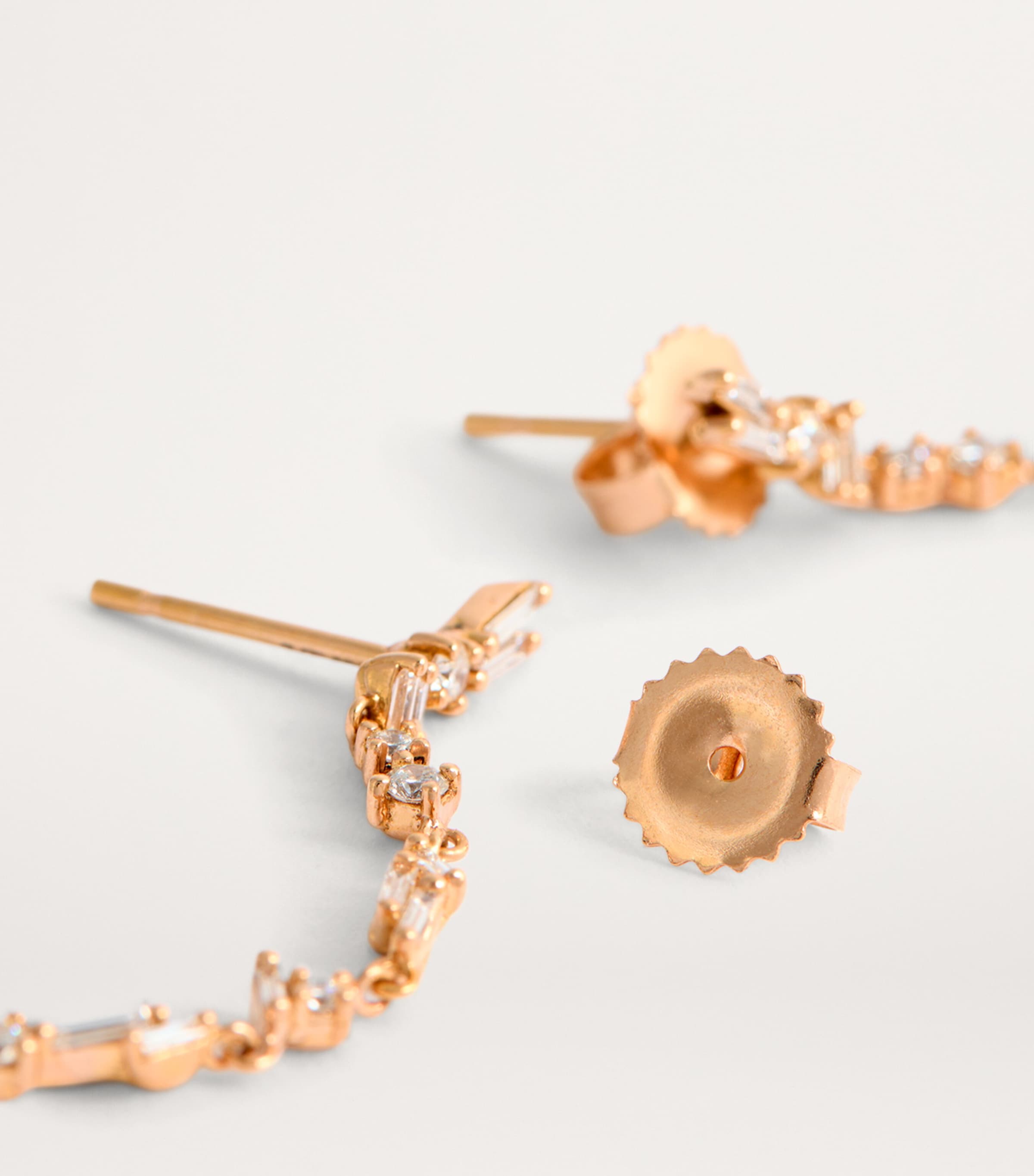 Suzanne Kalan rose gold diamond drop earrings (British brand)