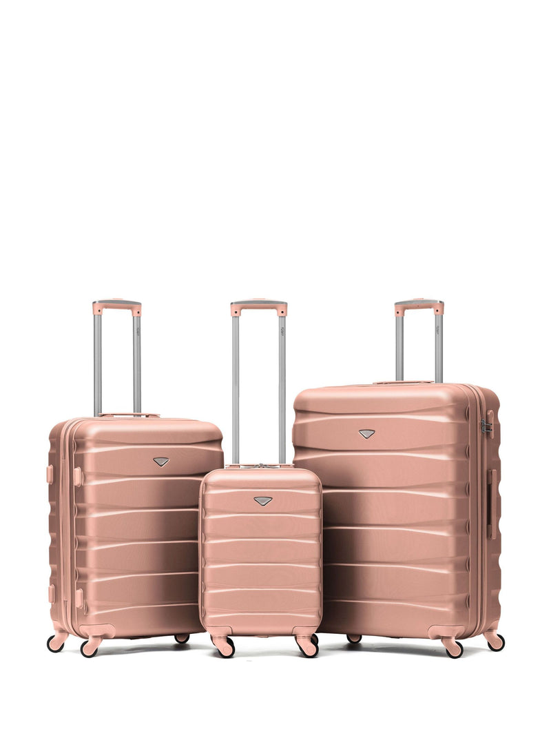 Flight Knight Orange/Black Hardcase Suitcase Set - 3 Piece (Cabin, Medium, Large)