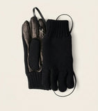Prada virgin wool leather-trimmed gloves, imported from the UK