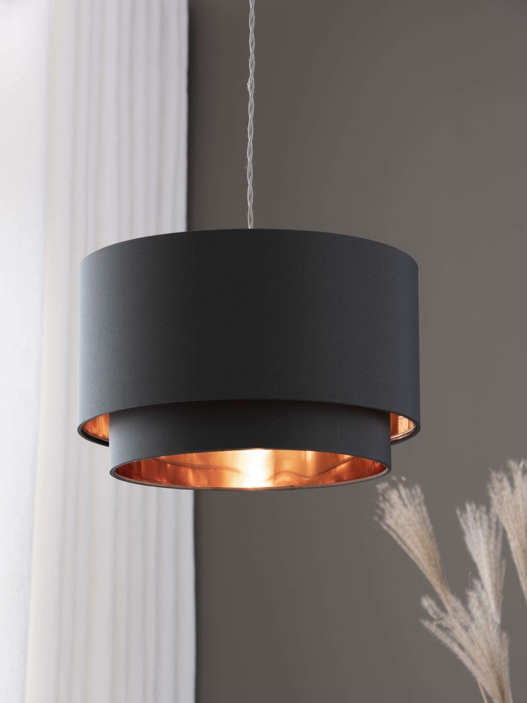 Next Champagne Gold Rico Easy Fit Drum Ceiling Light Shade