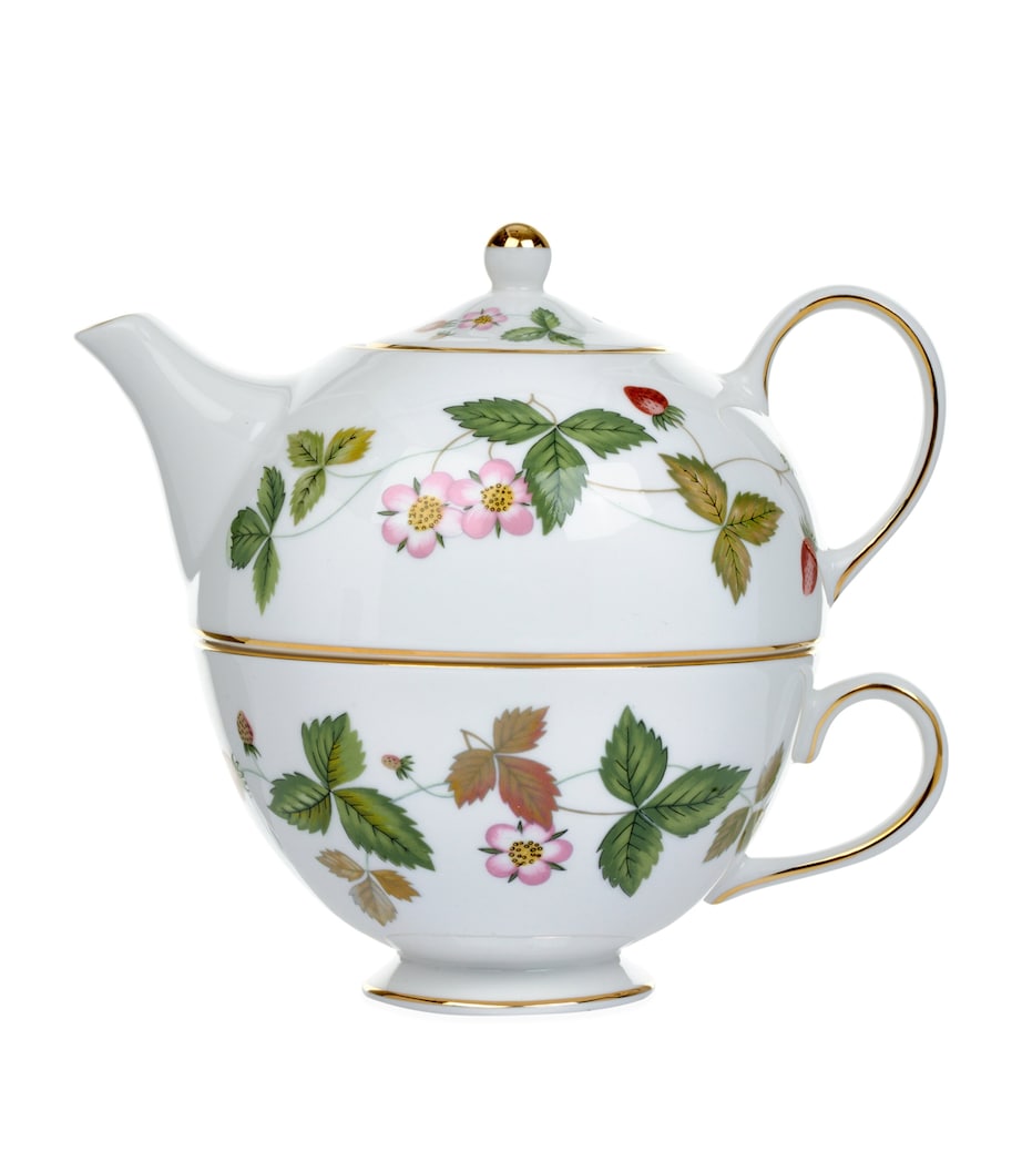 Wedgwood Wild Strawberry teapot and cup set (British brand)