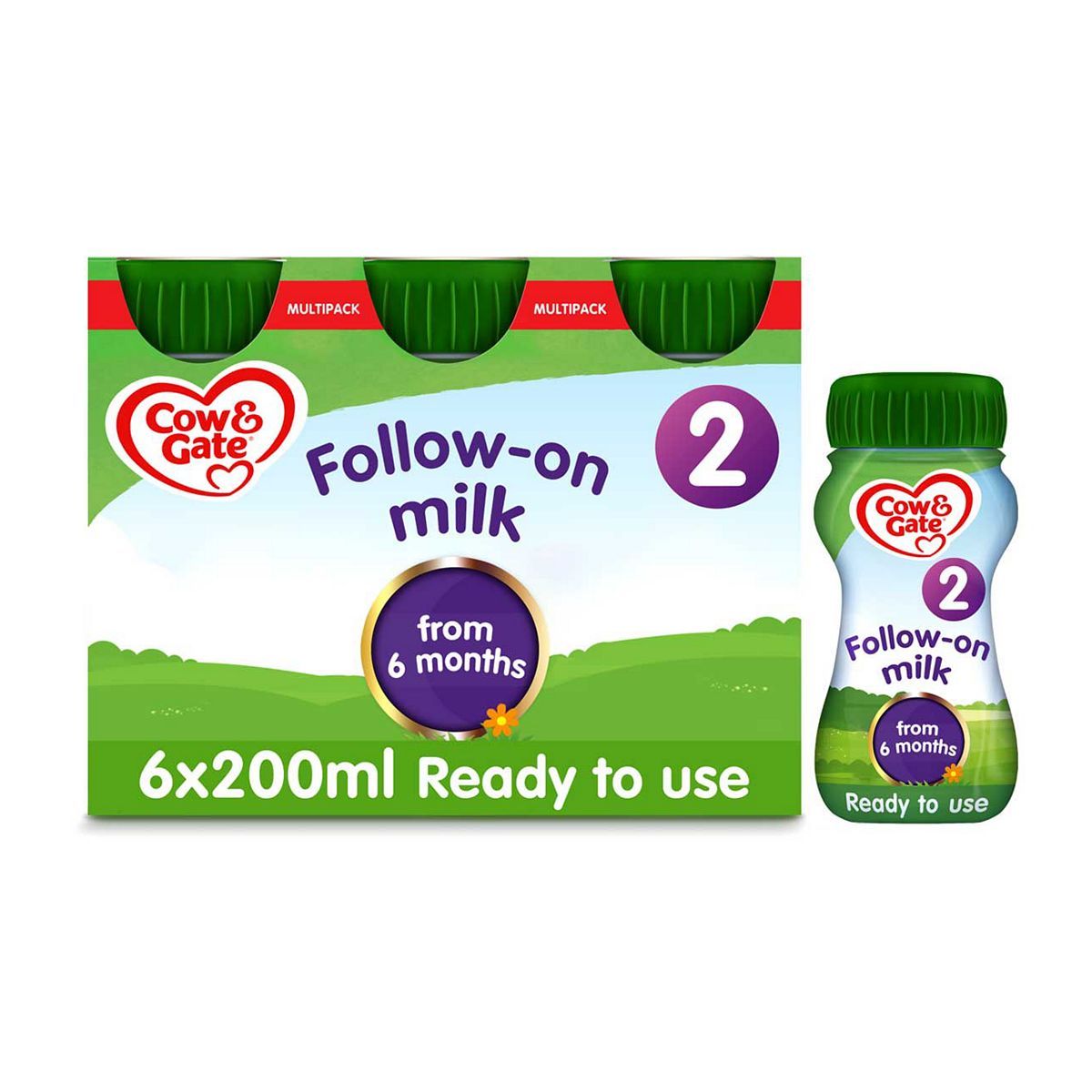 Cow & Gate 2 Follow-On Milk 6 x 200ml Toys & Kid's Zone Boots   