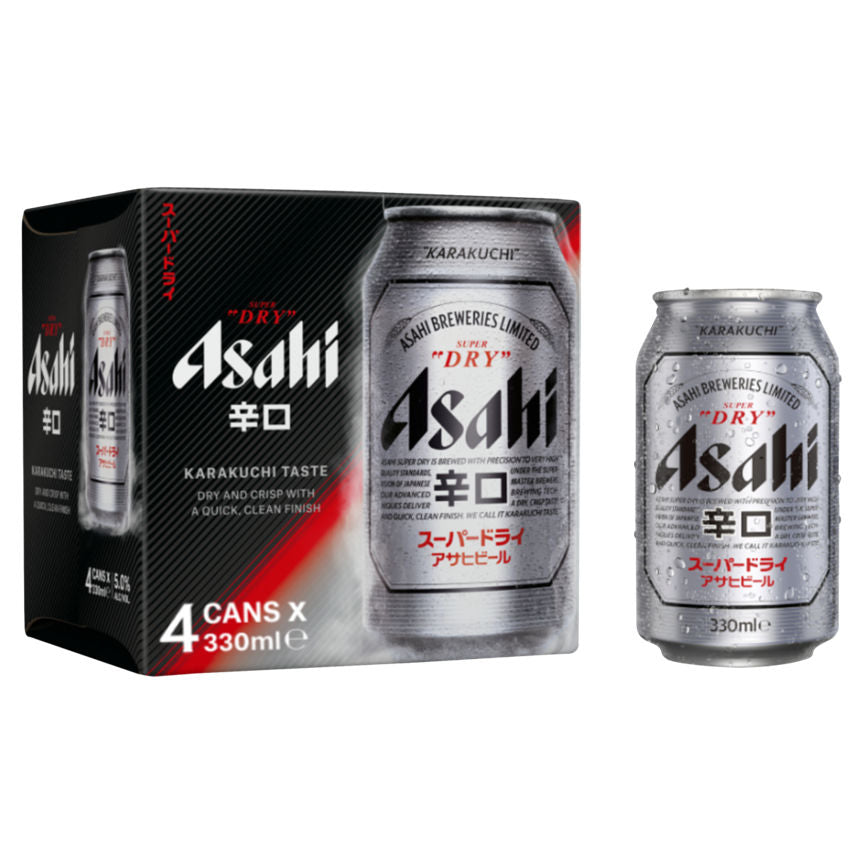 Asahi Super Dry Premium Lager Beer Cans 4 pack GOODS ASDA   