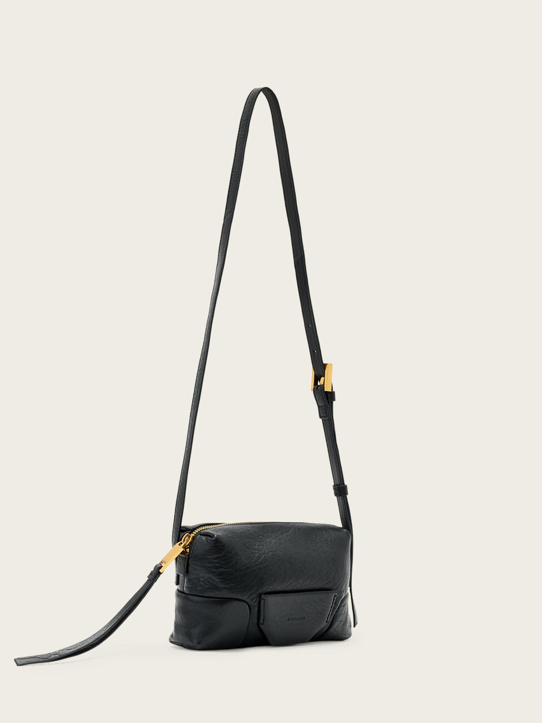 AllSaints black Ares Micro crossbody bag, imported from the UK