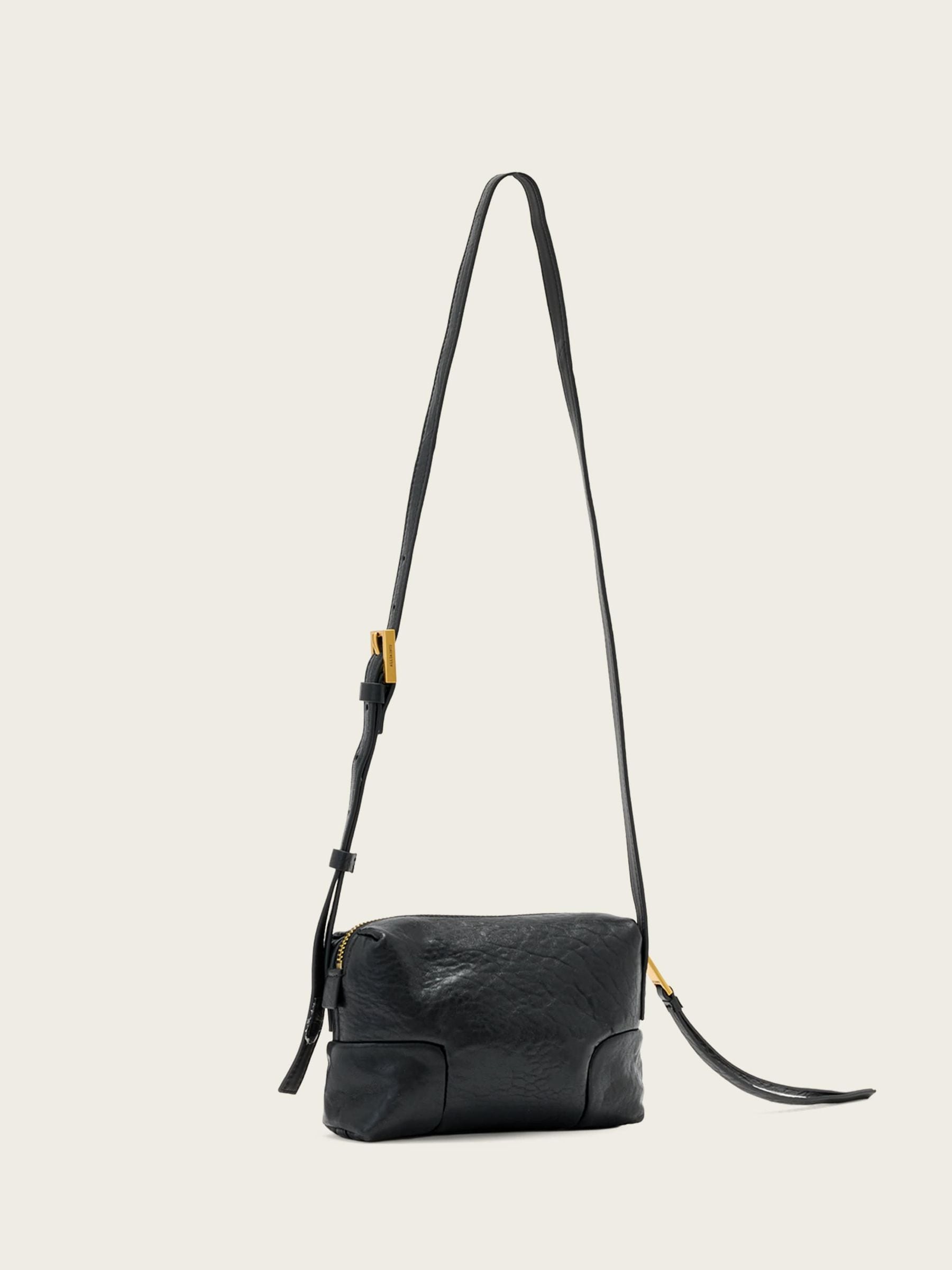 AllSaints black Ares Micro crossbody bag, imported from the UK