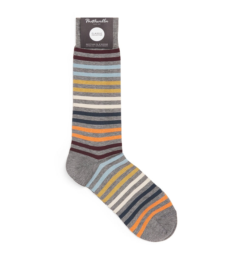 Pantherella Kilburn cotton-blend striped socks (British brand)