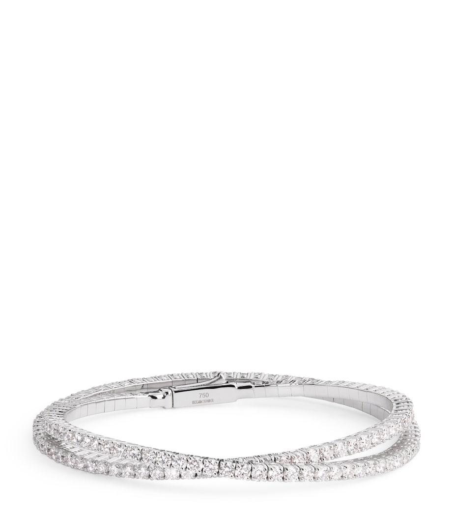 YEPREM Y-Couture white gold diamond crossover bracelet (British brand)