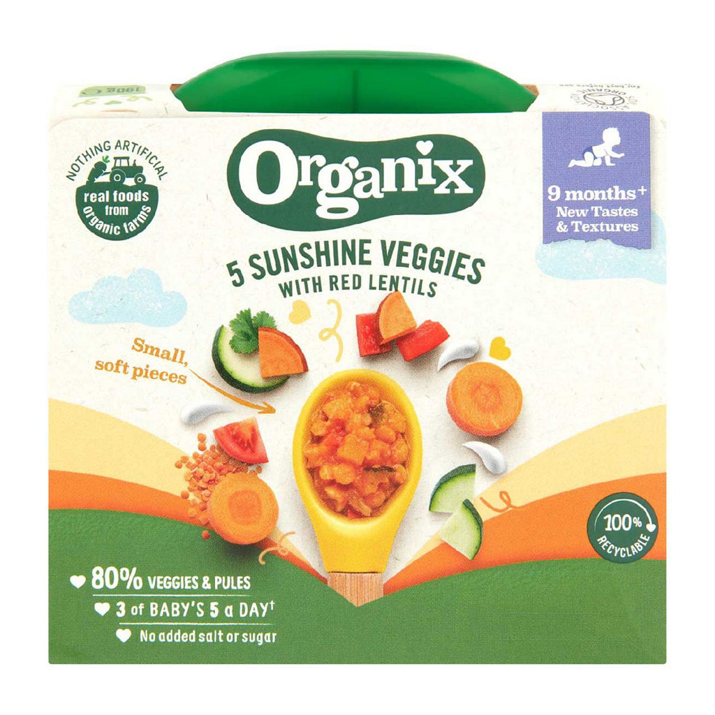 Organix 5 Sunshine Veggies with Red Lentils 190g