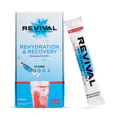Holland & Barrett Revival Rehydration & Recovery Wild Cherry Electrolyte Hydration Powder 6 Pack- Buy online at McGrocer