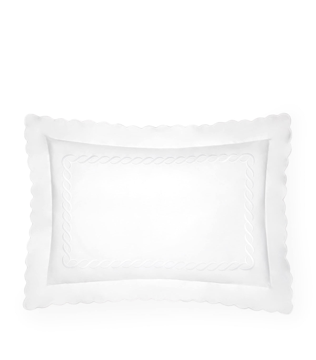 Pratesi Oxford pillowcase with braid motif 50cm x 75cm, imported from the UK