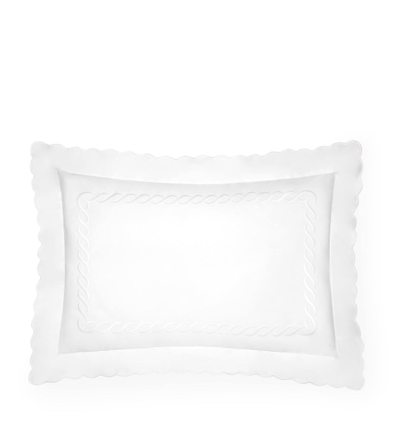 Pratesi Oxford pillowcase with braid motif 50cm x 75cm, imported from the UK