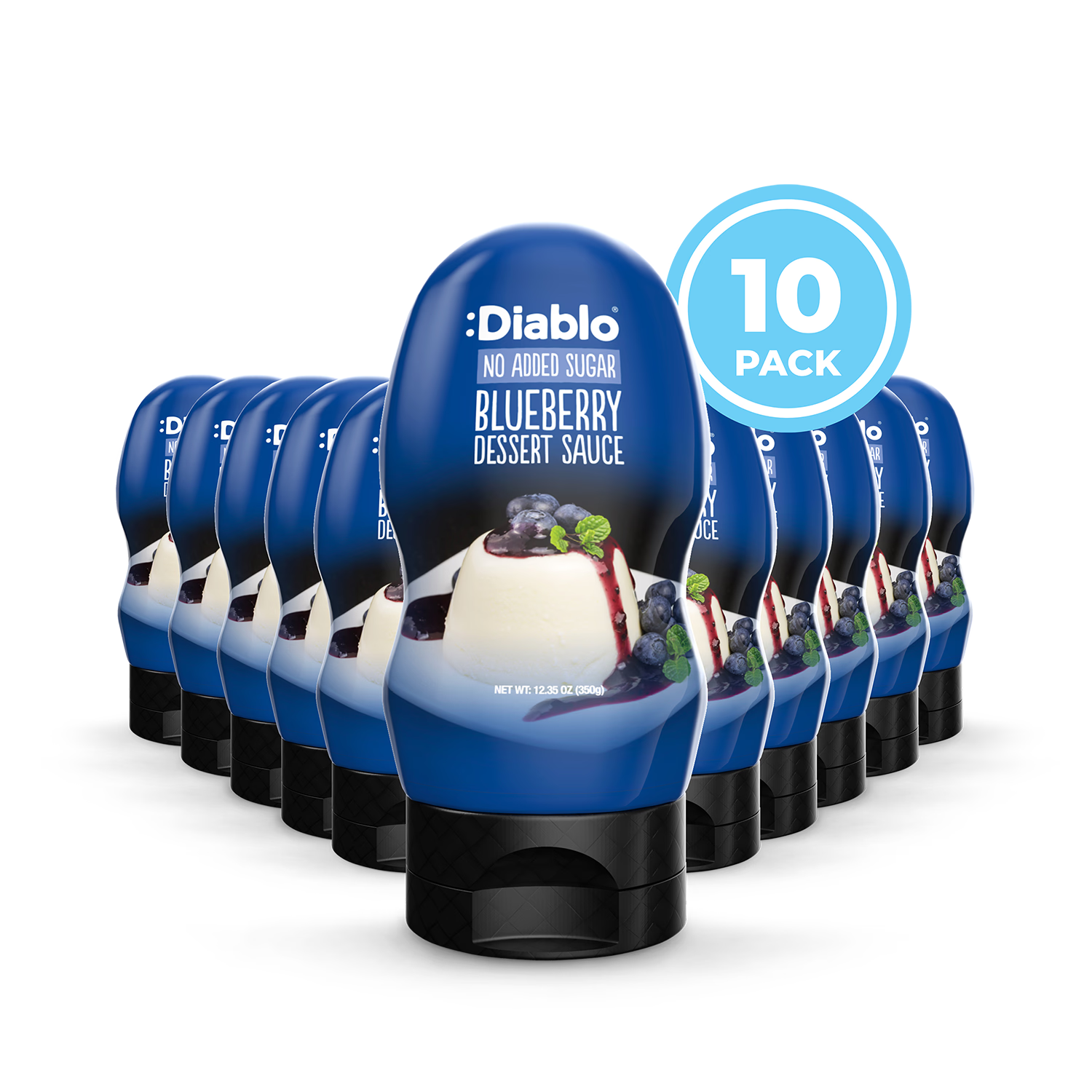 Diablo blueberry dessert sauce no added sugar 350g pack of 10, imported from the UK