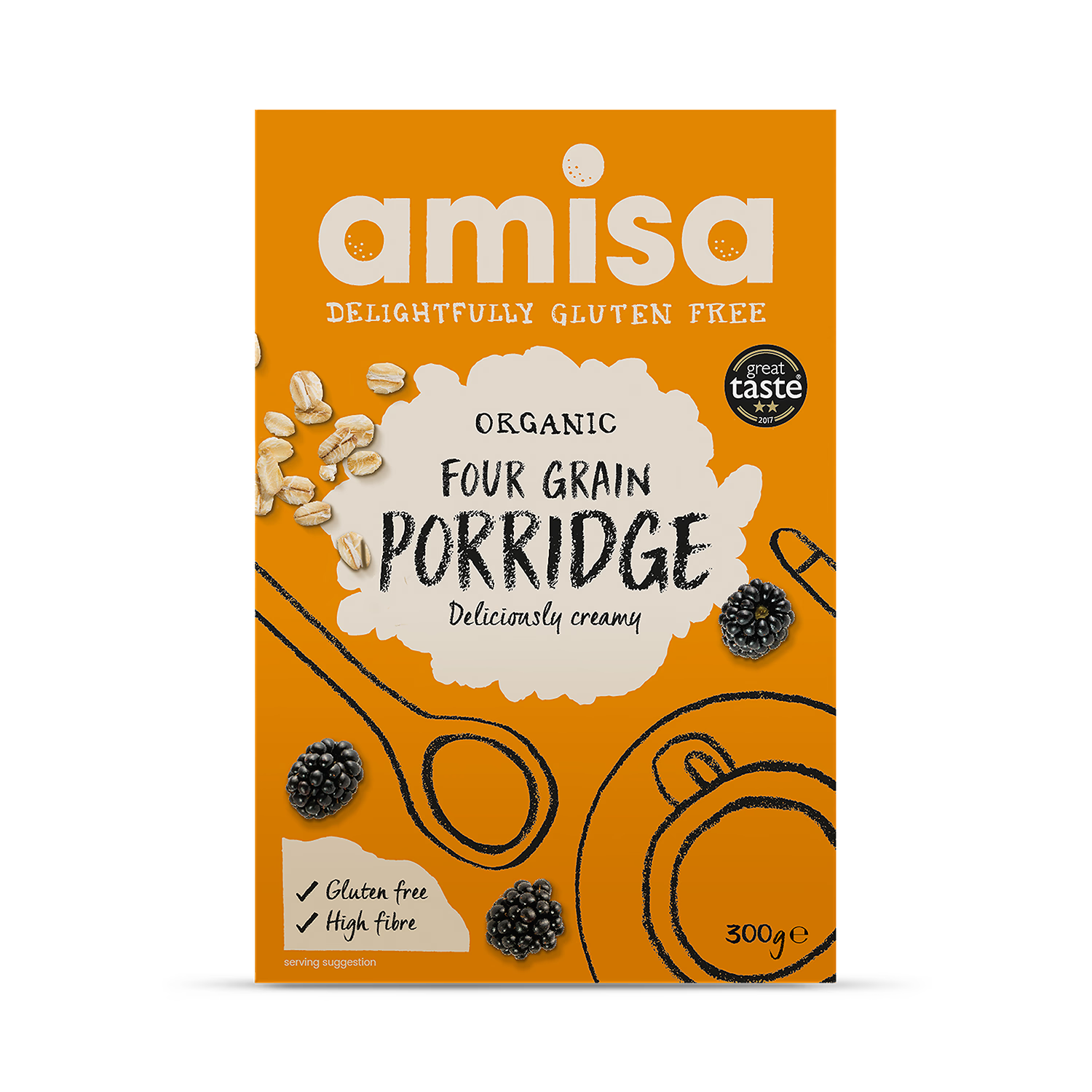 Amisa organic four grain porridge 300g - British product