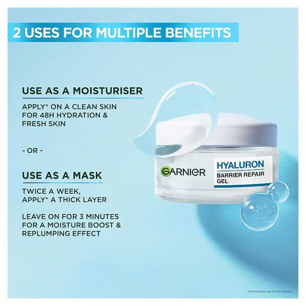 Garnier Hyaluron Barrier Repair Water Gel with Aloe Vera 50ml, UK version