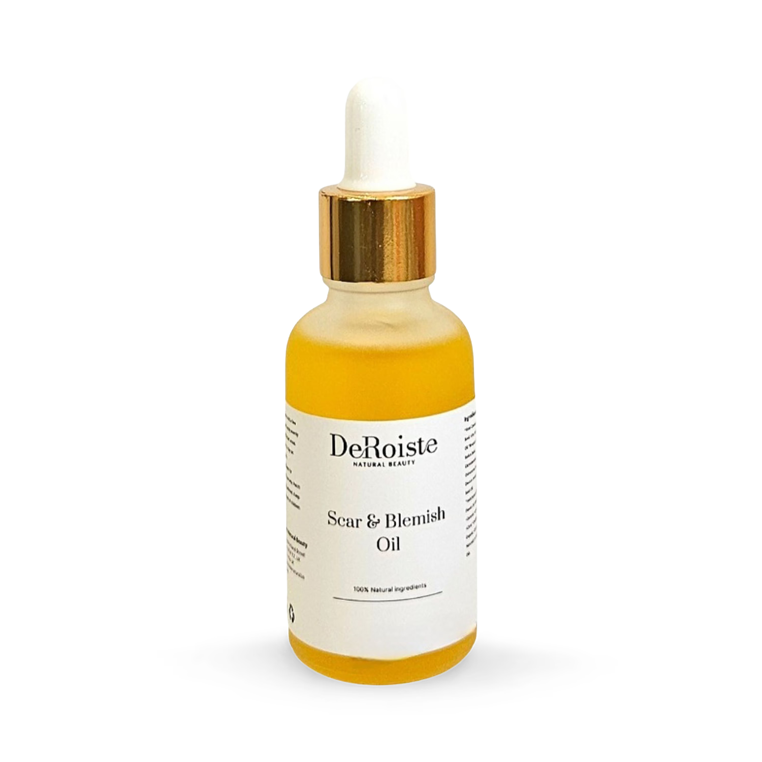 Deroiste Scar & Blemish Oil bottle - British product