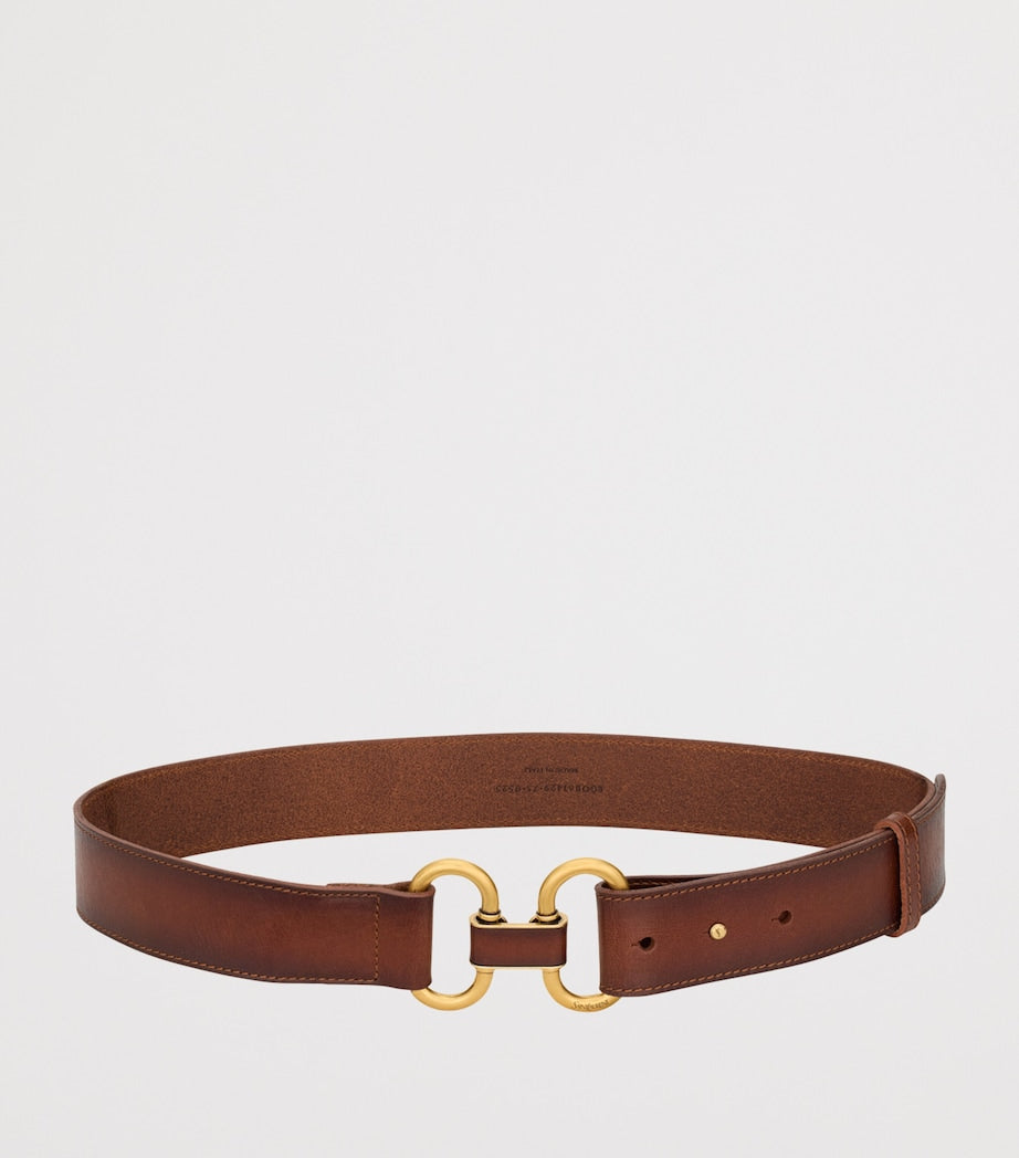 Saint Laurent leather double ring belt 3.5cm, UK version