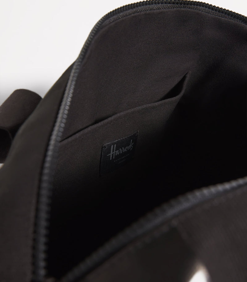 Harrods cotton logo barrel bag, UK version
