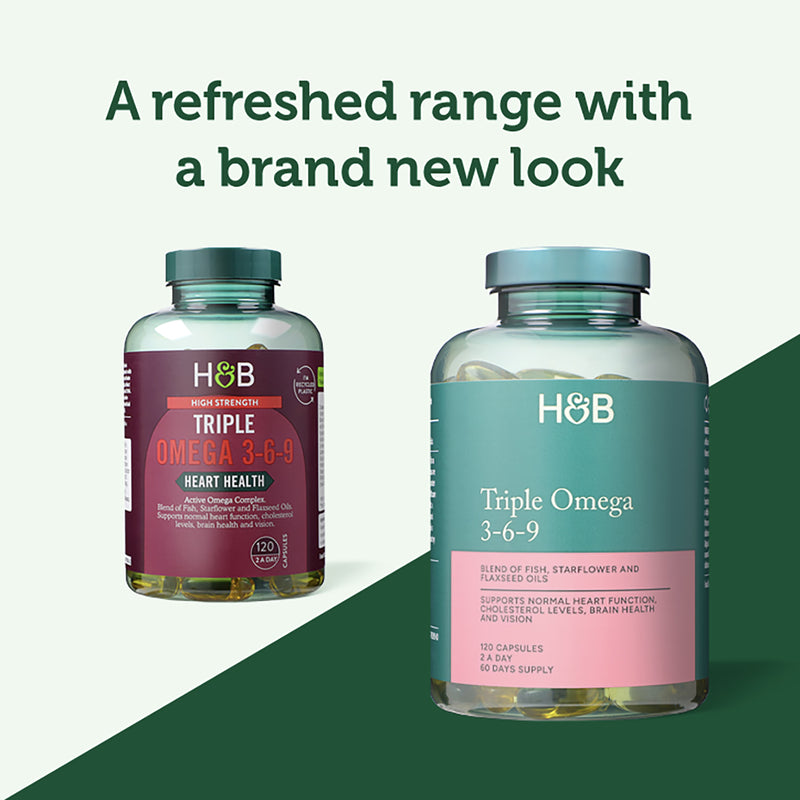 Holland & Barrett Triple Omega 3-6-9 Soft Gel Capsules 120 Count, UK version