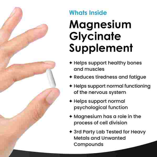 New Leaf Magnesium Glycinate High Strength Capsules 1040mg