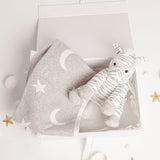 Babbico Grey Zebra Plush Toy And Star Blanket Baby Gift Set GOODS Superdrug   