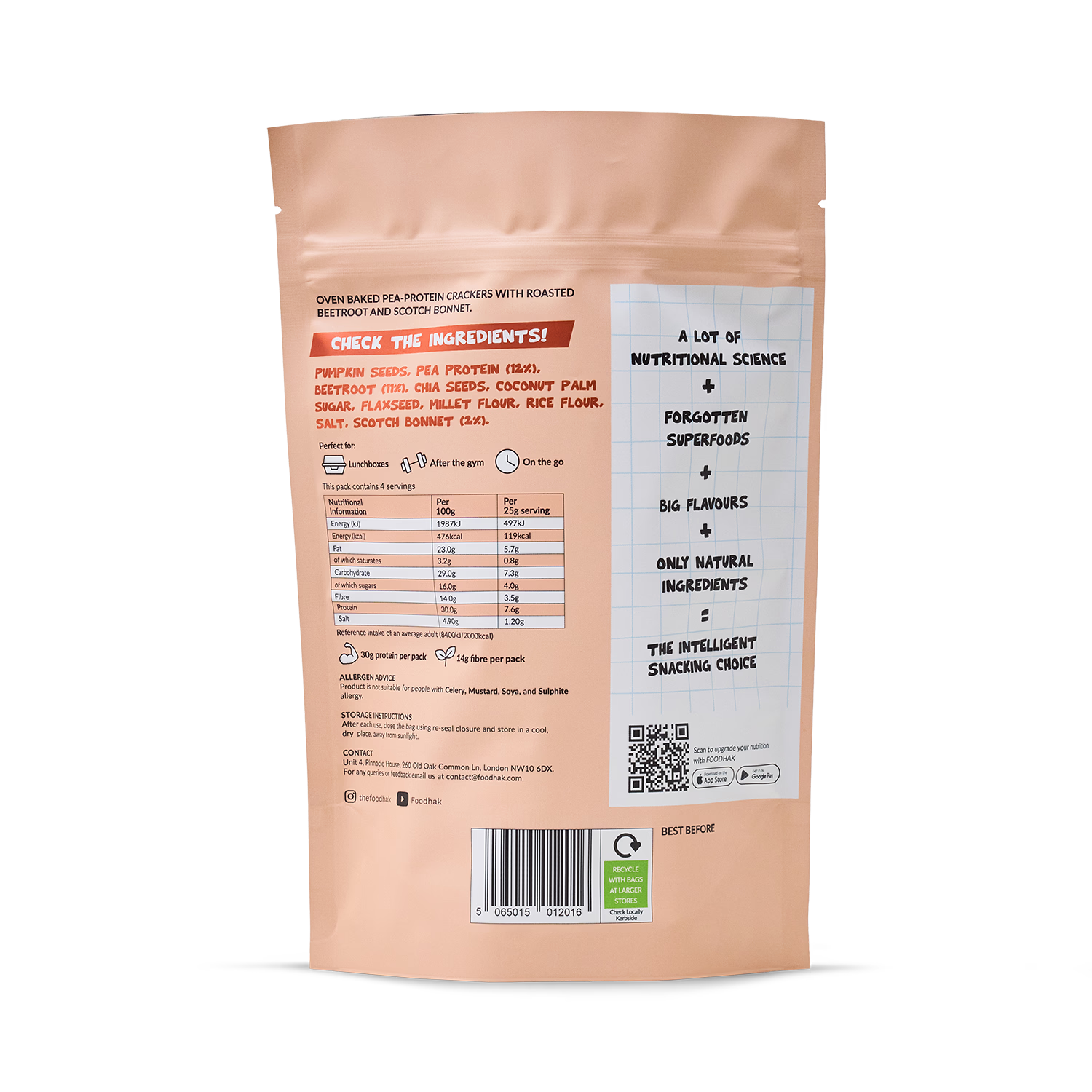 Sweet Chilli Beetroot Protein Crackers, UK version