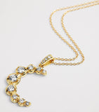 Jennifer Meyer moon necklace in yellow gold with diamonds (British brand)