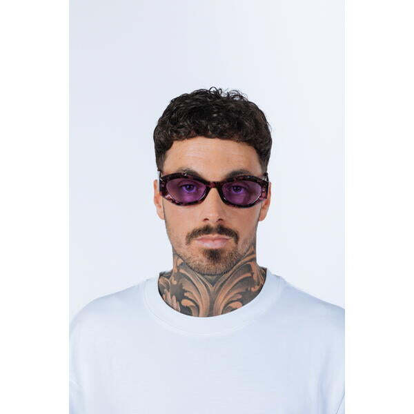 SVNX retro polygonal cat-eye sunglasses in purple (British brand)