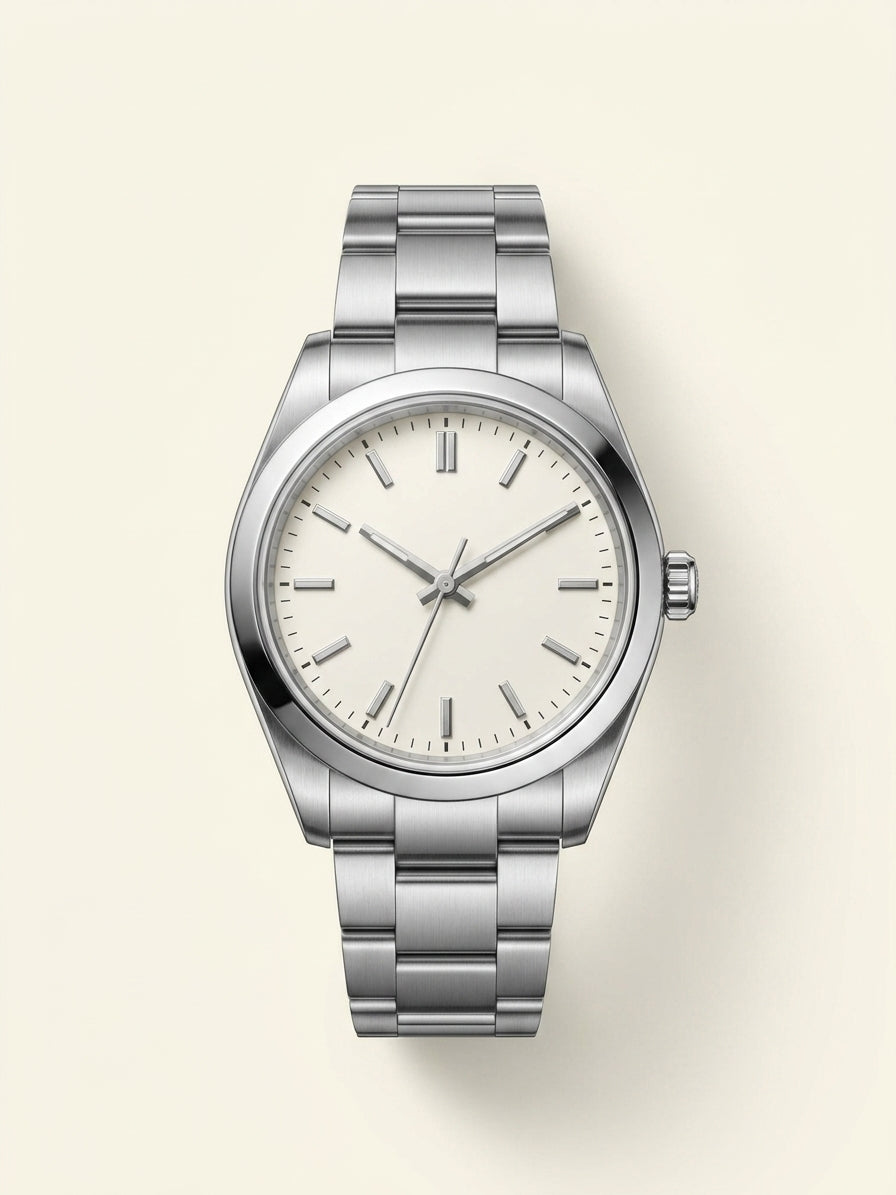 Cartier Santos medium watch, steel case and leather strap (British brand)