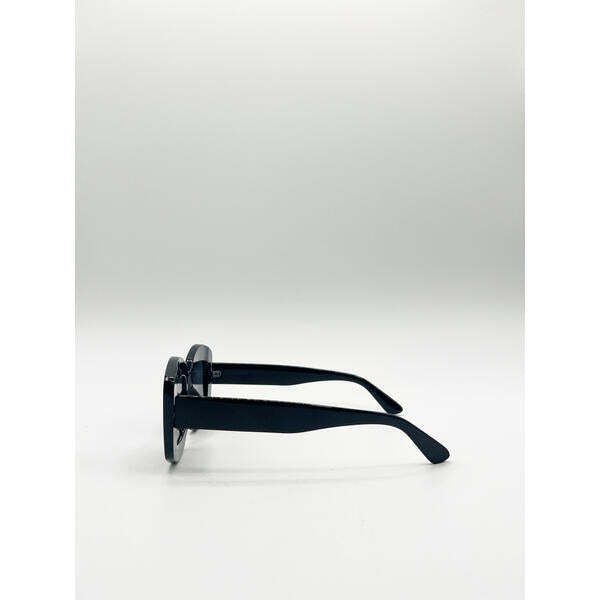 SVNX oversized chunky rectangle sunglasses in black (British brand)