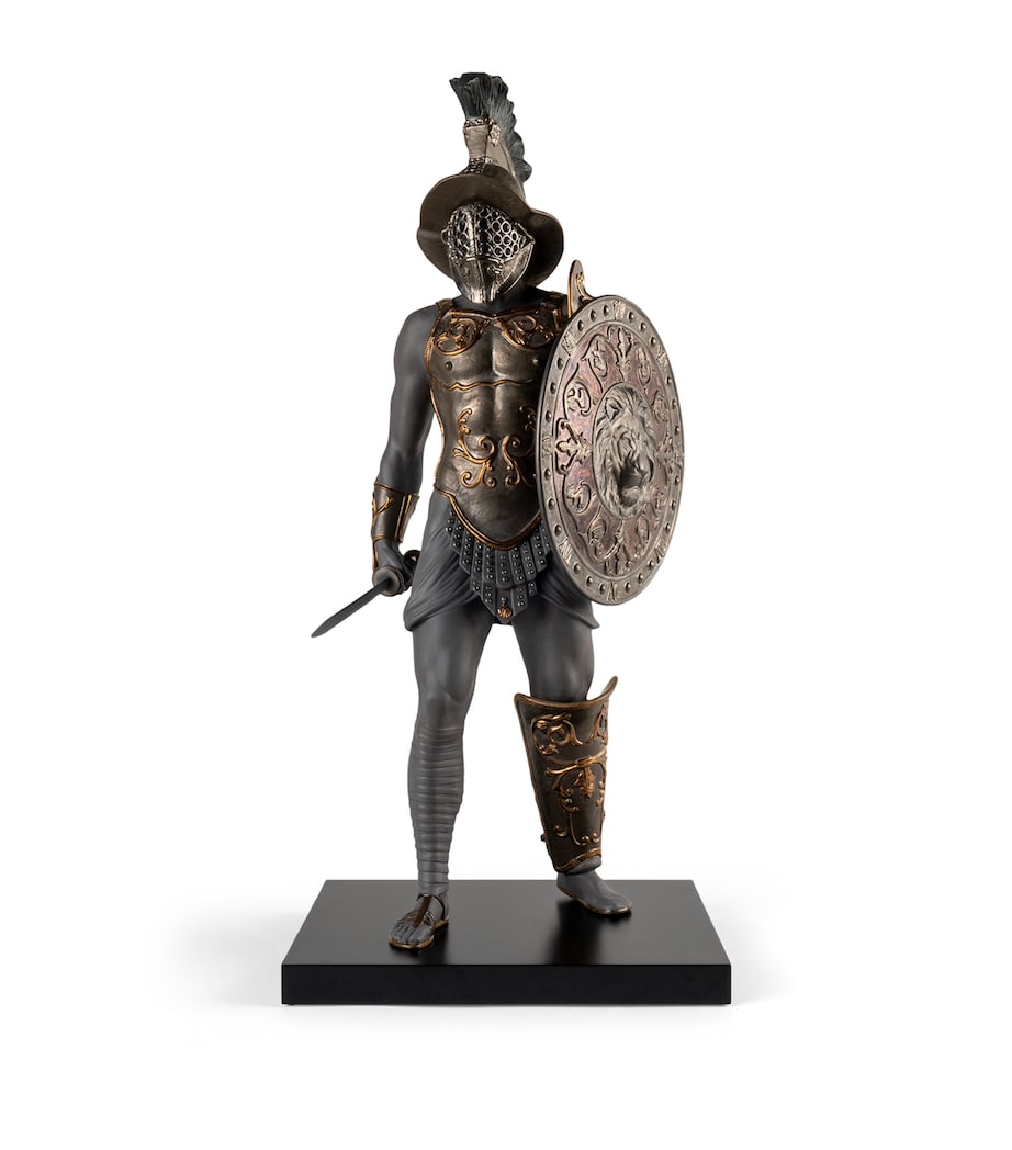 Lladró porcelain gladiator sculpture H73cm, imported from the UK