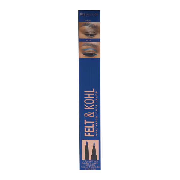 Revolution Felt and Kohl Eyeliner in Blue, imported from the UK
