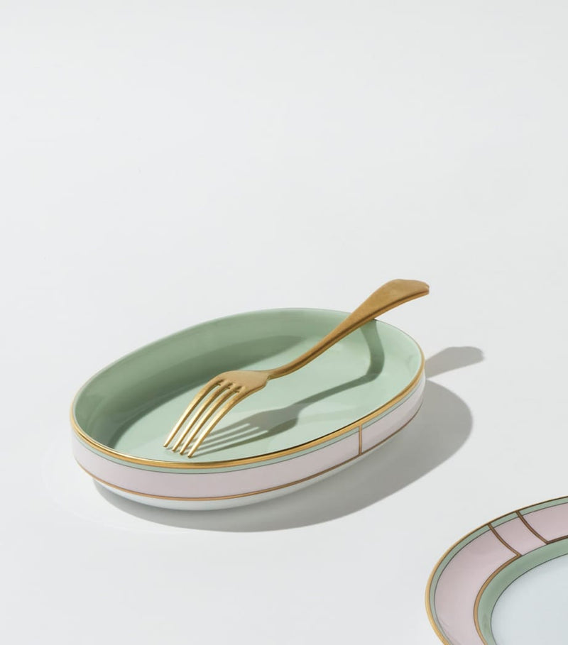 GINORI 1735 porcelain pickle dish verde 21.5cm, UK version