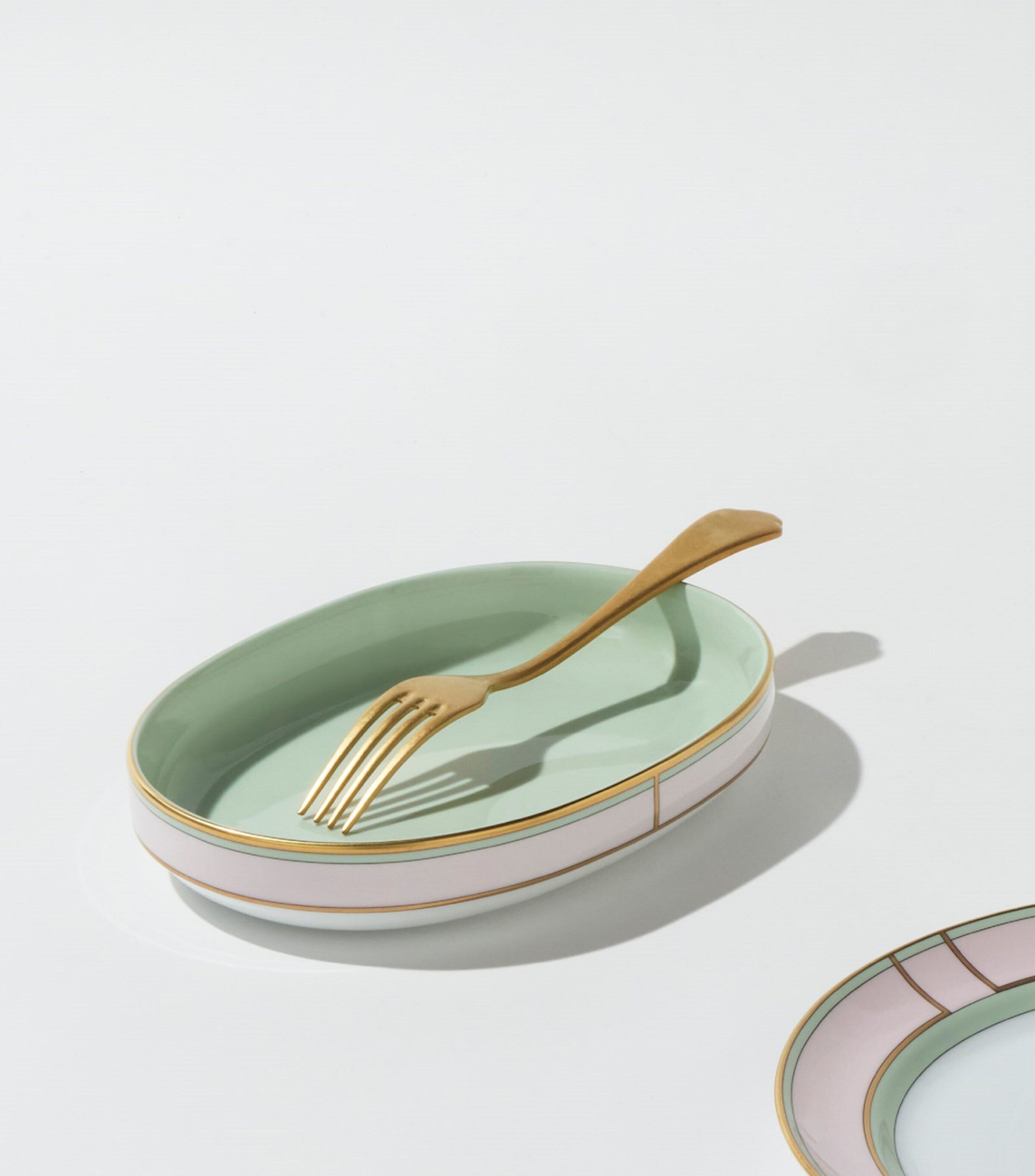 GINORI 1735 porcelain pickle dish verde 21.5cm, UK version