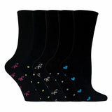 Sock Snob 5 Pairs Ladies Black Heart Cotton Socks 4-8 UK GOODS Superdrug   