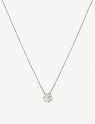 Shaun Leane cherry blossom silver diamond pendant necklace 43cm - British product
