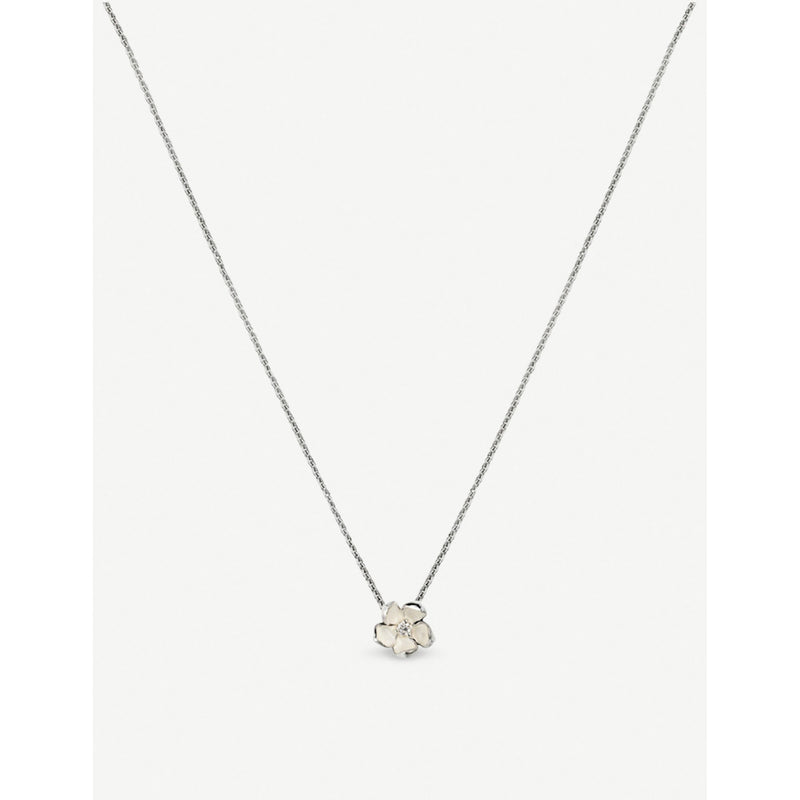 Shaun Leane cherry blossom silver diamond pendant necklace 43cm - British product