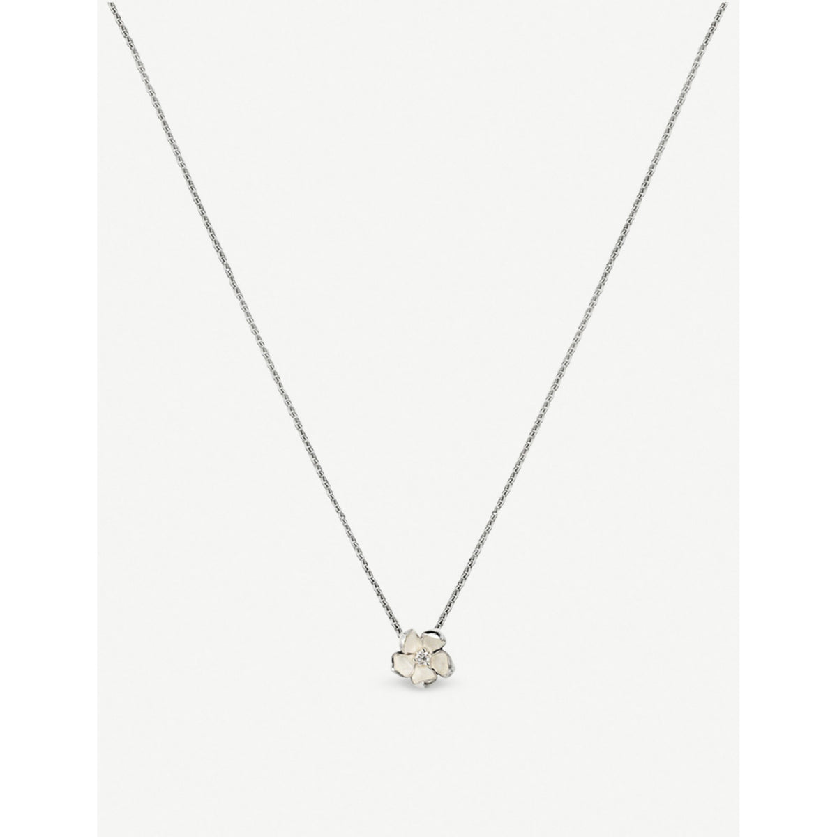 Shaun Leane cherry blossom silver diamond pendant necklace 43cm - British product